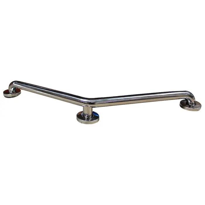 Meilleur Choix Barre d‘appui coudée en inox 304 poli brillant - Ø32 x L 400 x 400 mm - 3 points - chromée - Regiplast
