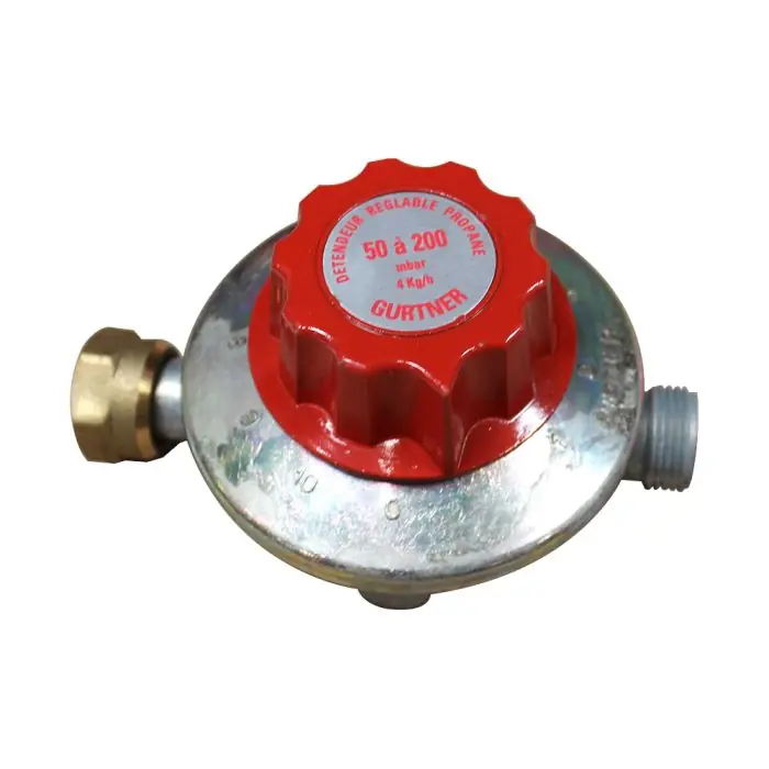 Détendeur réglable propane basse pression 4kg/h – 50 à 200 mbar – entrée 20×150 – sortie M20x150 – Gurtner Retour Gratuit