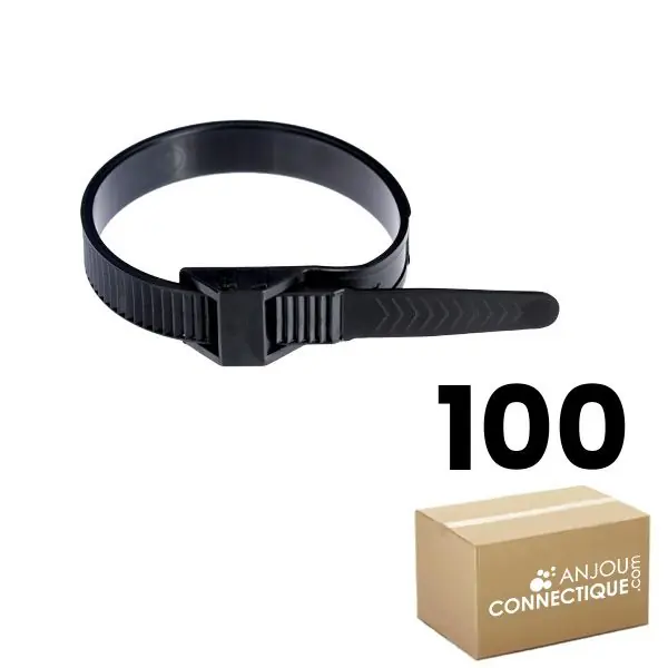 Nouvelle Collection Boîte de 100 colliers d‘installation type 180 x 9 mm pour gaine et tube - Ø10 mm à Ø42 mm de serrage - Ram