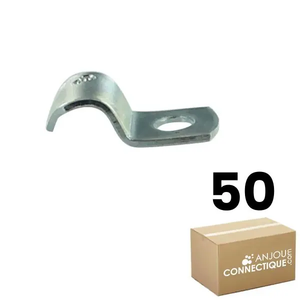 Dernière Chance Boîte de 50 attaches métalliques perforées Ø30 pour câble, gaine ICTA, fourreaux, cuivre, tuyau flexible et rigide - Ram