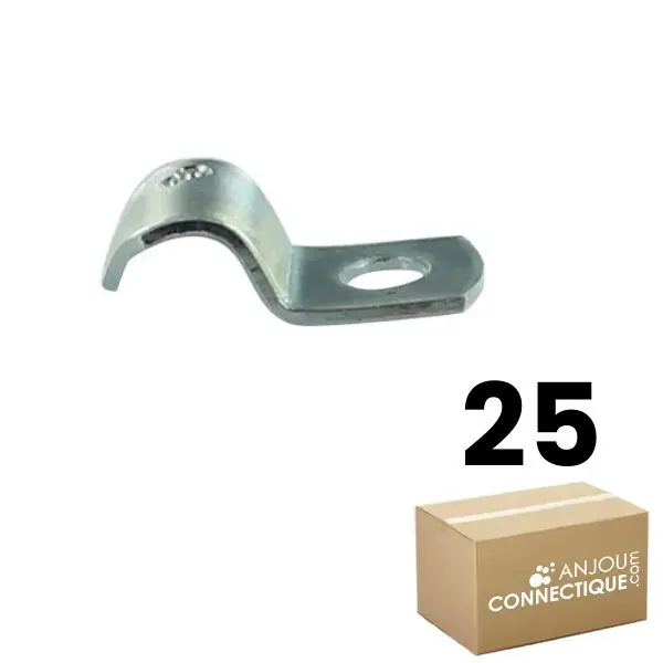 Must-Have Boîte de 25 attaches métalliques perforées Ø40 pour câble, gaine ICTA, fourreaux, cuivre, tuyau flexible et rigide - Ram