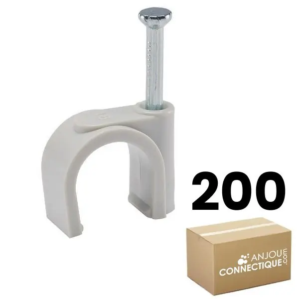 Boîte de 200 pontets gris Ø10 pointe béton et bois pour attache câble et conduit - Ram Usine Directe