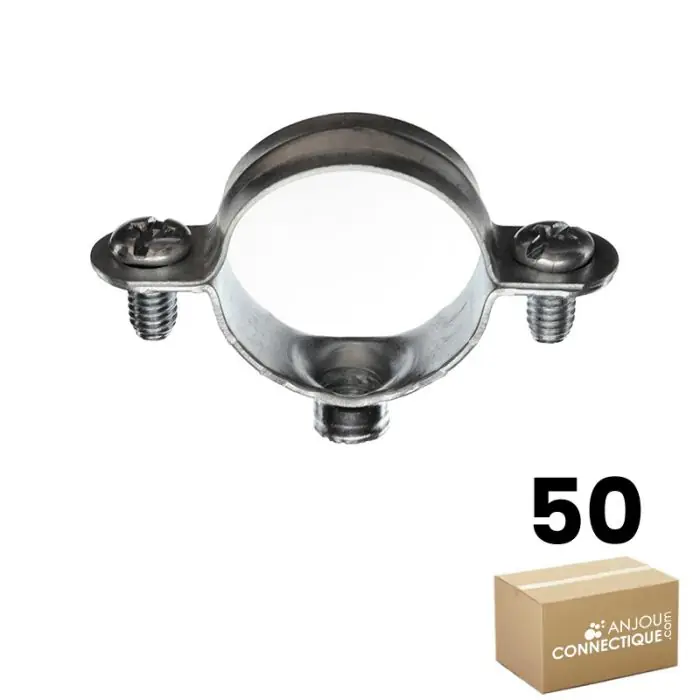 Boîte plastique de 50 colliers simple métallique pour tube Ø48 - Ram Nouvel Arrivage