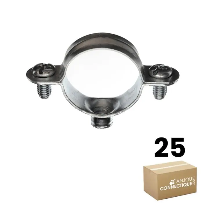 Dernière Chance Boîte plastique de 25 colliers simple métallique pour tube Ø63 - Ram