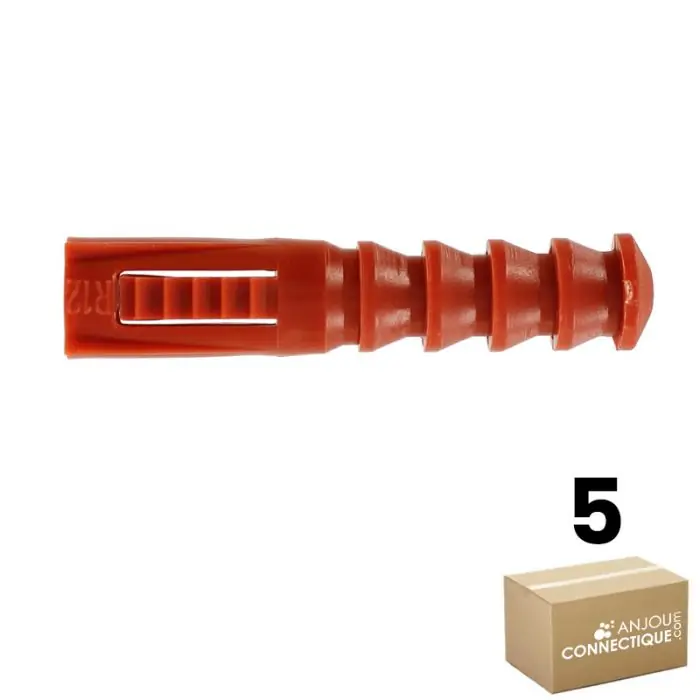 Haute Qualité Sachet de 5 chevilles R12 marron multimatériaux sans collerette - Ø12 mm - Longueur 58 mm - RAM