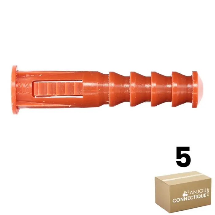 Sachet de 5 chevilles RC12 marron multimatériaux avec collerette - Ø12 mm - Longueur 58 mm - Ram Bon Marché