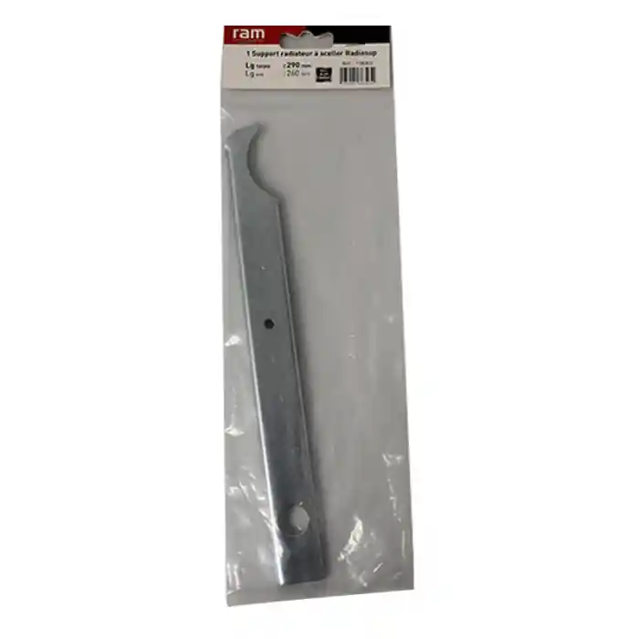 Support à sceller pour radiateur en fonte type rideau – Longueur axe 260 mm – Longueur totale 290 mm – Ram Super Prix