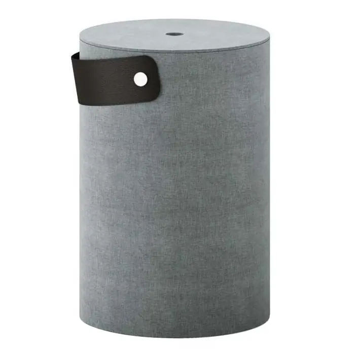 Réduction Panier à linge Stresa en polyester imitation lin avec sac Ø42 x h62,5 cm - gris - Koh-I-Noor