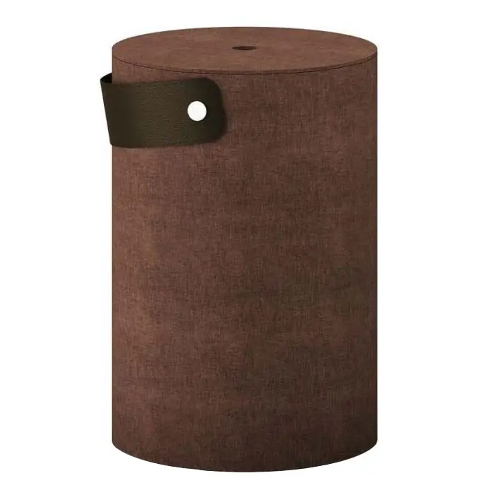 Commander Maintenant Panier à linge Stresa en polyester imitation lin avec sac Ø42 x h62,5 cm – marron – Koh-I-Noor