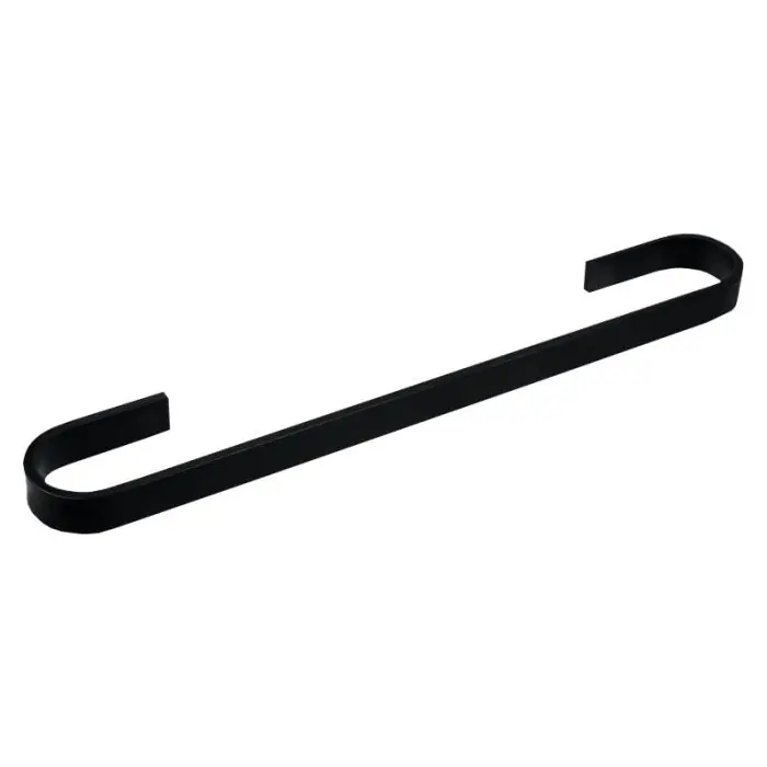 Dernier Modèle Porte-serviette MATERIA en aluminium brillant éloxé noir – L60 x l7,6 x h3 cm – avec adhésif 3M – Koh-I-Noor