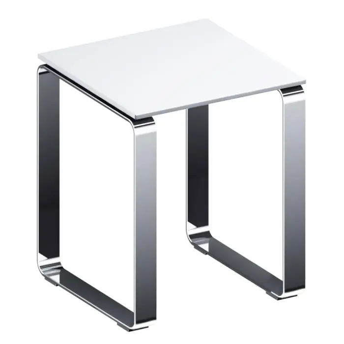 Marque Tabouret de douche Sgabello en aluminium brillant avec siège ABS – L355x l355x h430 mm – blanc – Ko-I-Noor