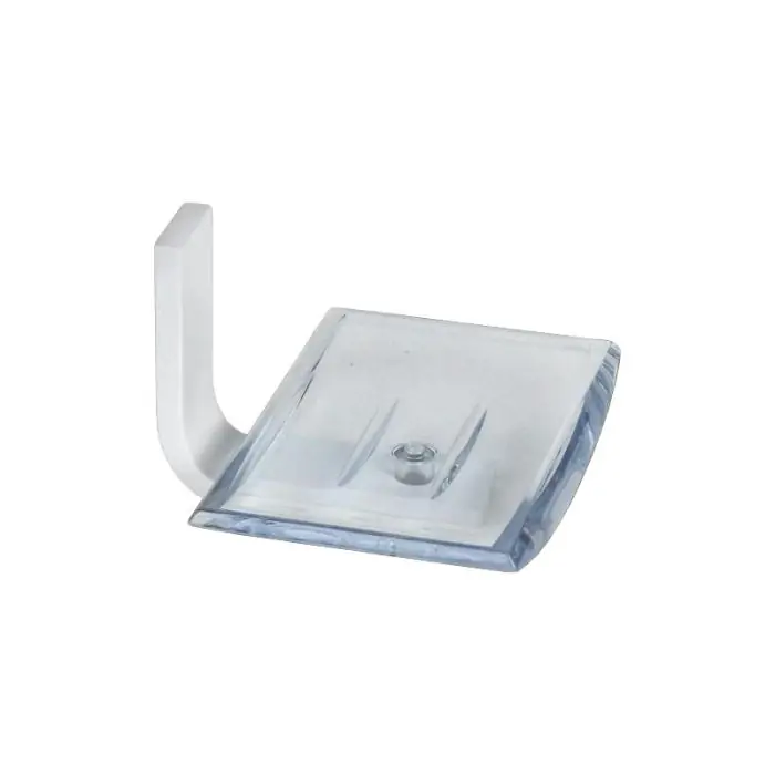 Offre Du Jour Porte-savon polycarbonate MATERIA en aluminium brillant éloxé blanc – L11,5 x l13 x h7,5 cm – avec adhésif 3M – Koh-I-Noor