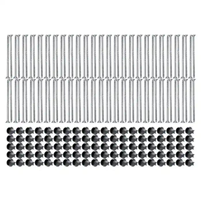 Lot de 100 supports de rail OB 30mm SIXBOX + 100 vis bois Ø5,0×70 tête fraisée TX – Sixbox Solde