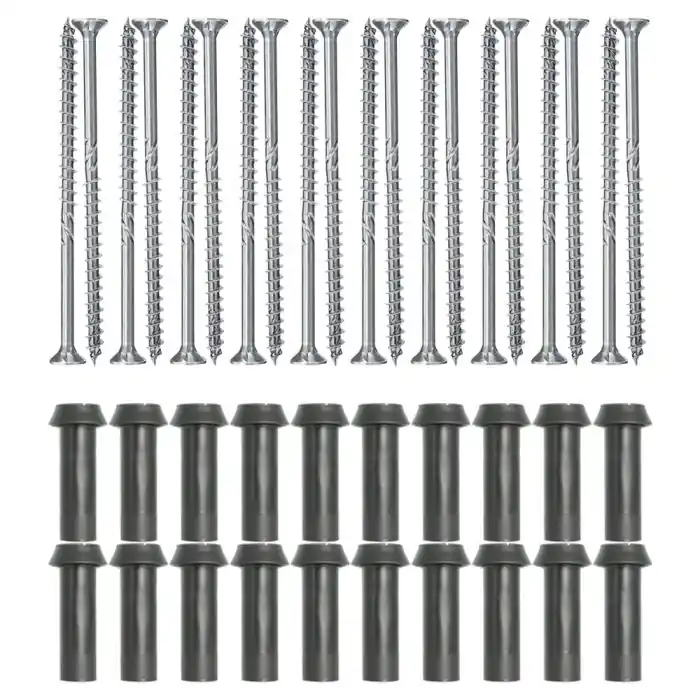 Prix Réduit Lot de 20 supports de rail OB 43mm SIXBOX + 20 vis bois Ø5,0×70 tête fraisée TX – Sixbox