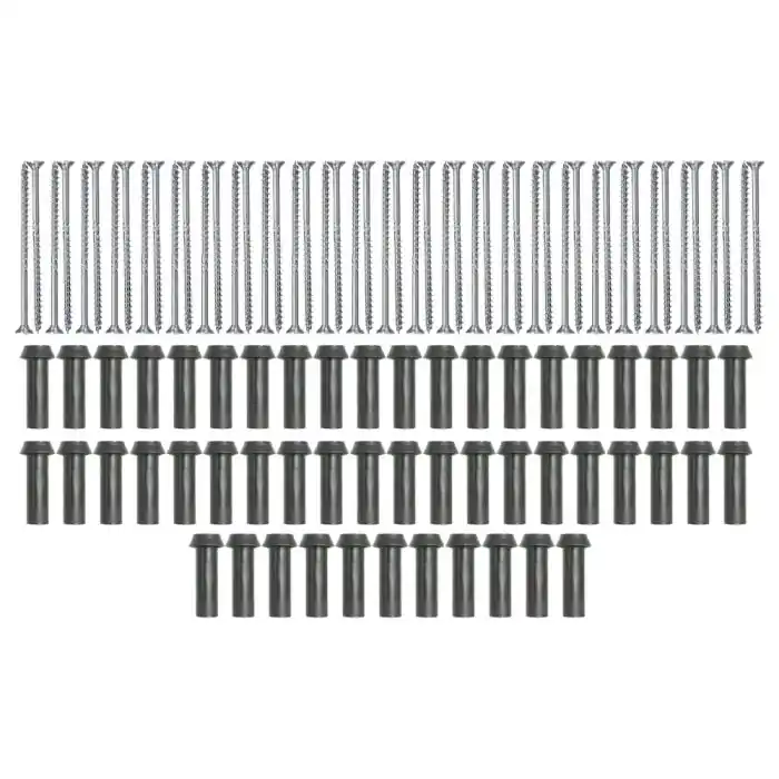 Lot de 50 supports de rail OB 43mm SIXBOX + 50 vis bois Ø5,0×70 tête fraisée TX – Sixbox Réduction