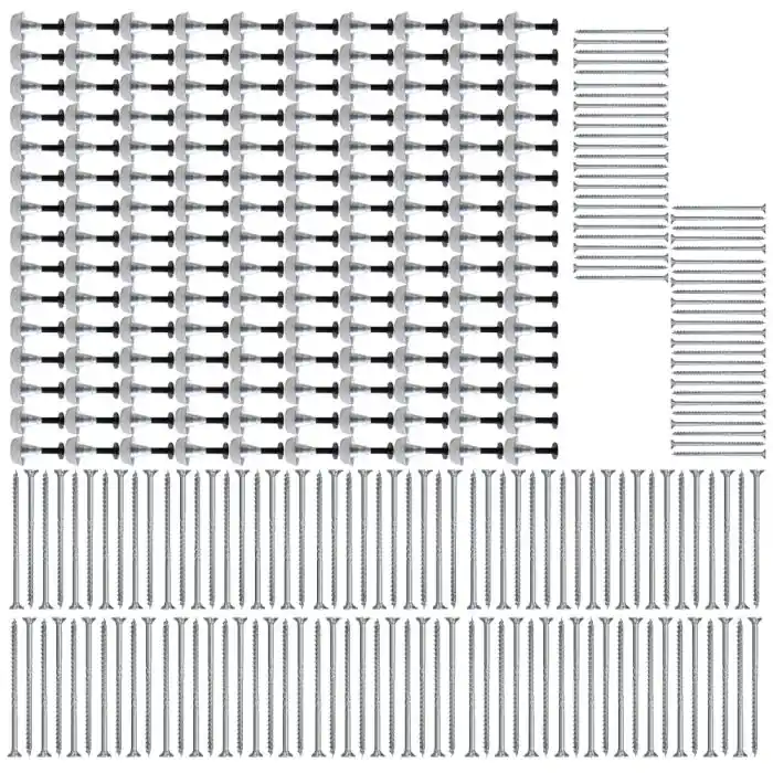 Lot de 150 supports de rail réglable 30/60 mm SIXBOX + 150 vis bois Ø5,0×80 tête fraisée TX – Sixbox Expédition Rapide