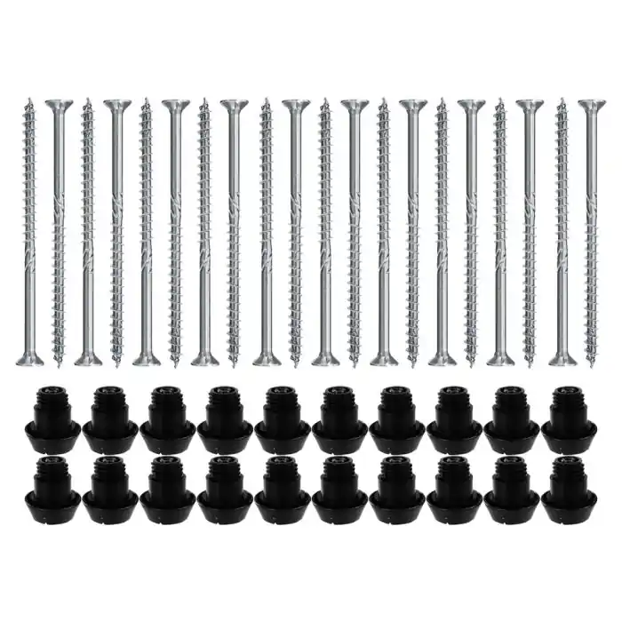 Populaire Lot de 20 supports de rail réglable 15/32 mm SIXBOX + 20 vis bois Ø5,0×60 mm tête fraisée TX – Sixbox