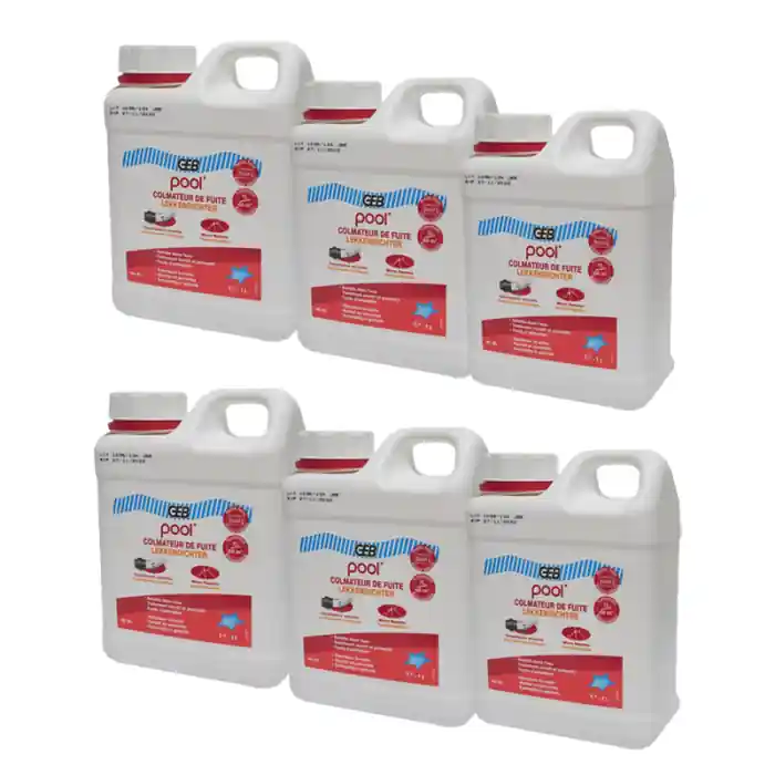 Lot de 6 Colmateurs de fuites 1L POOL – GEB Solde