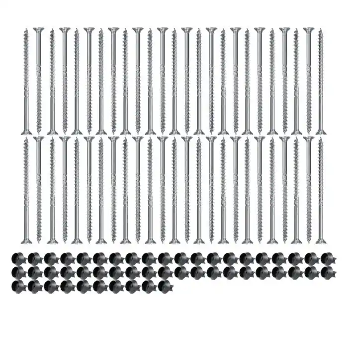 Lot de 50 supports de rail OB 30mm SIXBOX + 50 vis bois Ø5,0×70 tête fraisée TX – Sixbox Populaire