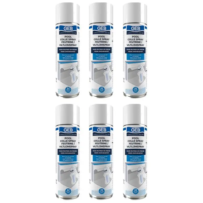 Lot de 6 Sprays colle feutrine POOL - GEB Marque