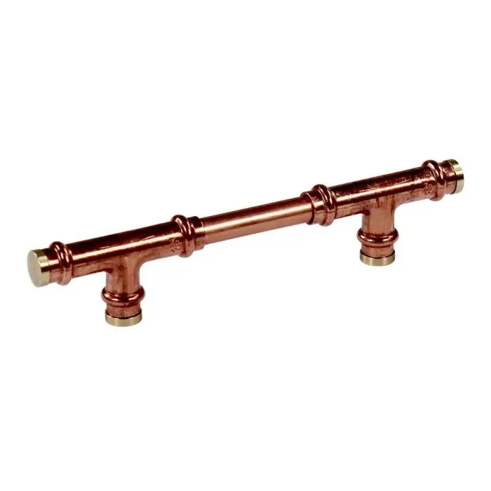 Acheter En Ligne Poignée de meuble cuivre « Vintage-Rétro Té » – Entraxe 492 mm – Ø14 – Arcanaute