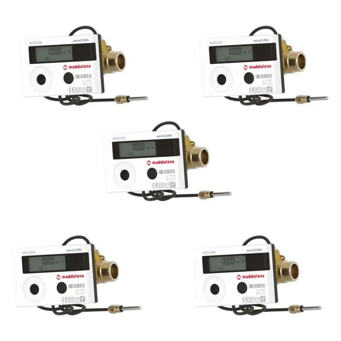 Lot de 5 Compteurs énergie thermique à jet unique standard calibre 20 - mâle 1" (26/34) - Sferaco Prix Bas