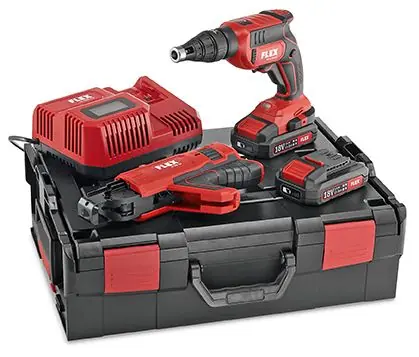 Prix Choc Visseuse pour plaque de plâtre DW 45 18.0-ECM/2.5 SET avec L-Boxx, 2 batteries, un chargeur et vis - Flex