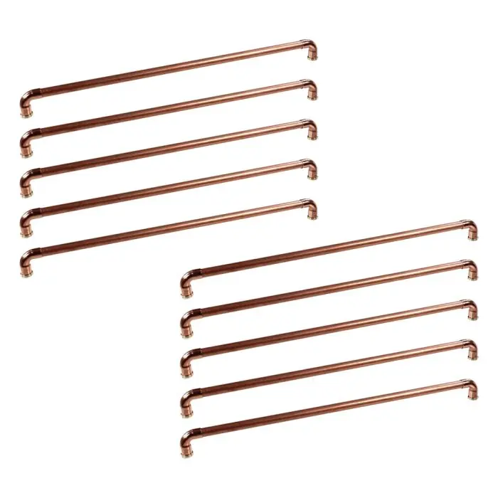 Réduction Lot de 10 Poignées de meuble cuivre "Industriel" - Entraxe 492 mm - Ø14 mm - Arcanaute