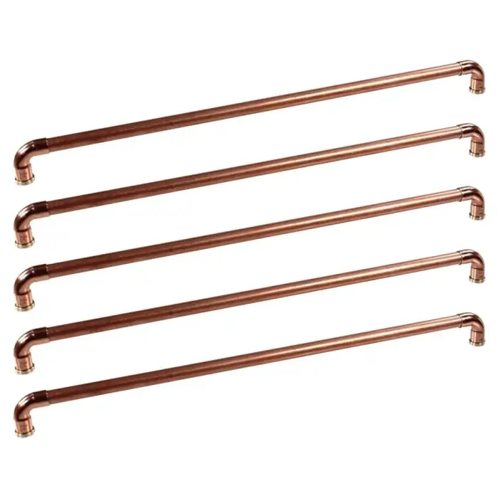 Lot de 5 Poignées de meuble cuivre "Industriel" - Entraxe 492 mm - Ø14 mm - Arcanaute Commander Maintenant