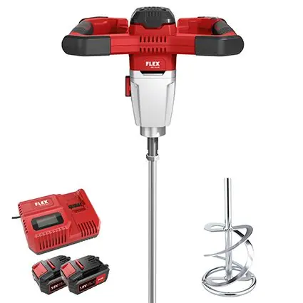 Nouvel Arrivage Mélangeur sur batterie 18V MXE 18.0-EC/5.0 SET avec 2 batteries et un chargeur - Flex