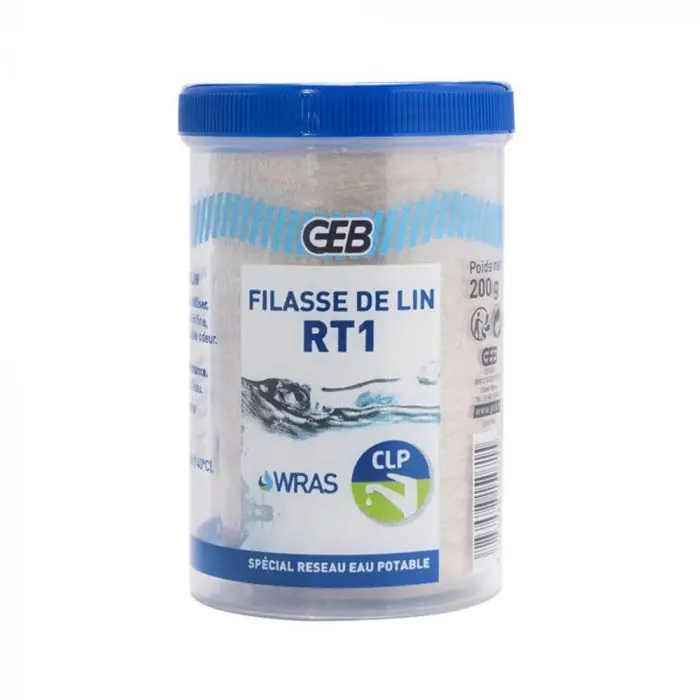 Bobine de 200g de filasse de lin RT1 pour étanchéité des réseaux sanitaires - Certifié au contact eau potable - GEB Pas Cher