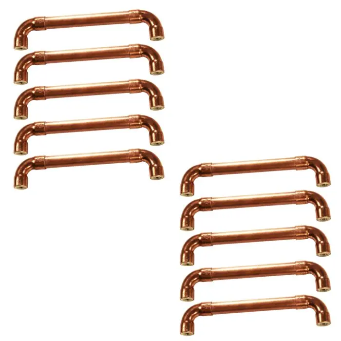 Lot de 10 Poignées en matière Cuivre - Entraxe 160 mm - Ø12 - Arcanaute Soldes