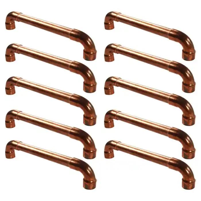 Lot de 10 Poignées simple en Cuivre - Entraxe 492 mm - Ø14 - Arcanaute Achat Immédiat