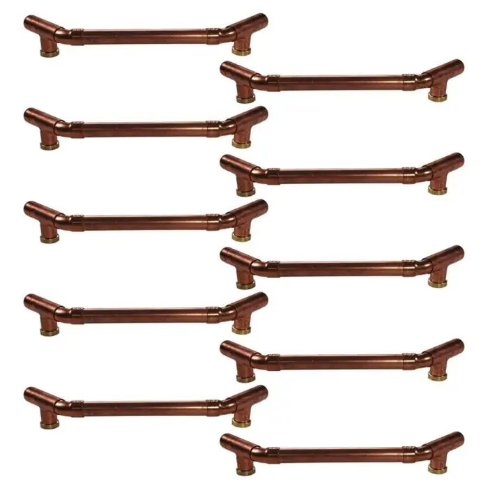 Lot de 10 Poignées élégantes en Cuivre - Entraxe 128 mm - Ø12 - Arcanaute Offre Spéciale