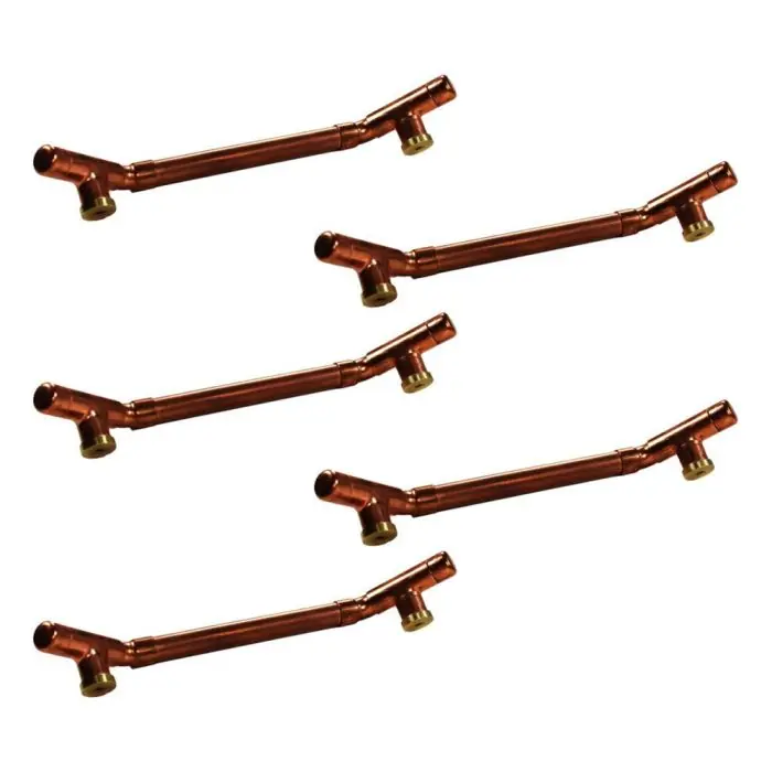 Lot de 5 Poignées élégantes en Cuivre - Entraxe 160 mm - Ø12 - Arcanaute Prix Cassé