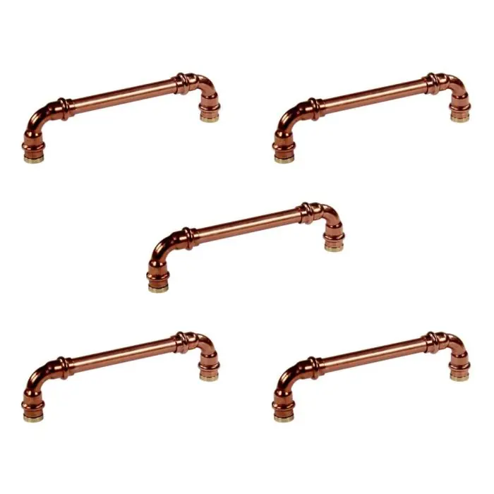 Lot de 5 Poignées de meuble cuivre "Vintage-Rétro" - Entraxe 330 mm - Ø12 mm - Arcanaute Meilleure Vente