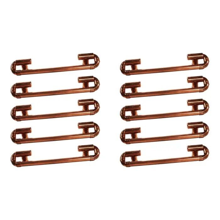 Lot de 10 Poignées designs et mobiles en Cuivre - Entraxe 160 mm - Ø12 - Arcanaute Promotion