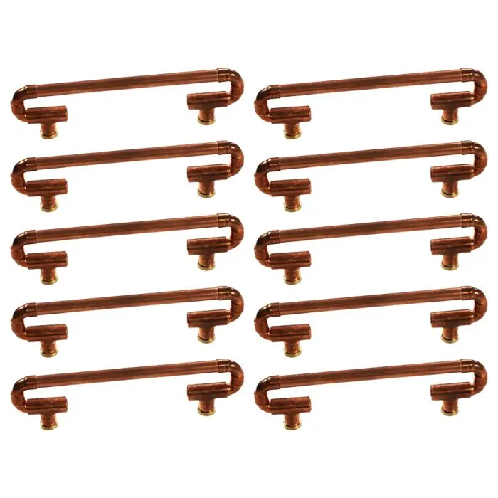 Expédition Rapide Lot de 10 Poignées mobiles et designs en Cuivre - Entraxe 128 mm - Ø12 - Arcanaute