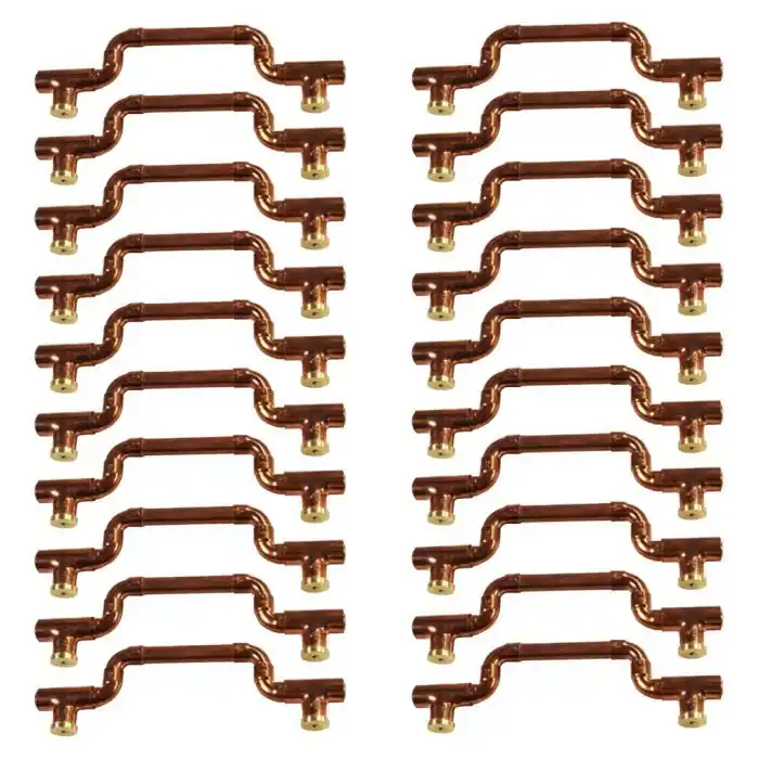 Super Prix Lot de 20 Poignées Mobiles et élégantes en Cuivre – Entraxe 160 mm – Ø12 – Arcanaute