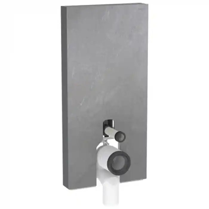 Panneau sanitaire Geberit MONOLITH pour WC au sol, 101 cm, habillage frontal en grès-céramique aspect ardoise, latéral aluminium chromé noir - Geberit Solde