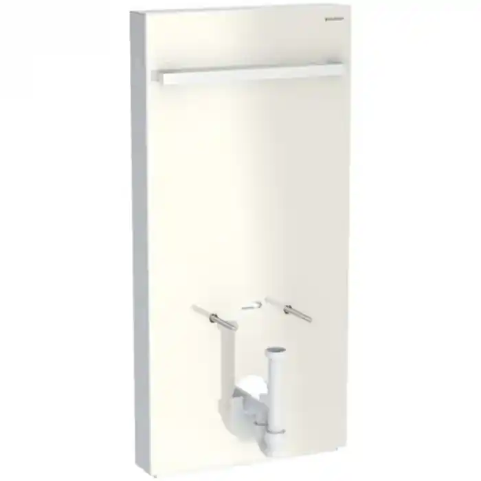 Panneau sanitaire Geberit MONOLITH pour bidet, 101 cm, avec porte-serviettes, verre sable gris, latéral aluminium - Geberit Dernière Chance