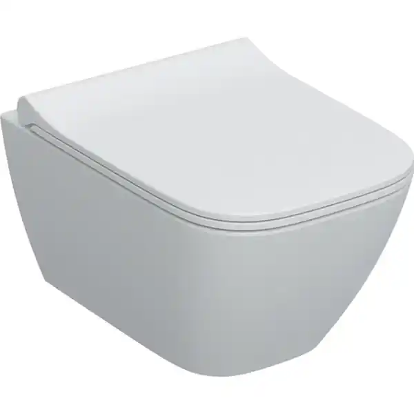 Pack WC suspendu à fond creux Geberit SMYLE SQUARE compact, caréné, sans bride, avec abattant - Geberit Haute Qualité