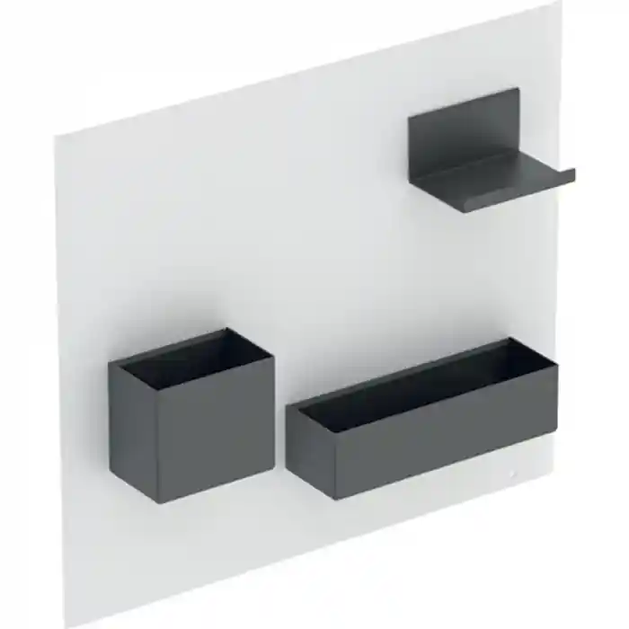 Meilleur Prix Tableau magnétique salle de bain Geberit blanc avec boîtes de rangement aimantées gris velouté - Geberit