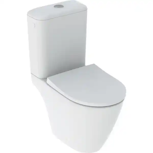 Pack WC au sol à fond creux Geberit ICON sans bride caréné avec abattant WC frein de chute - Geberit Must-Have