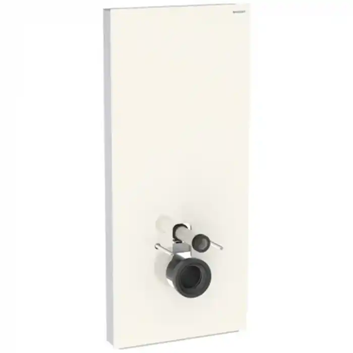Panneau sanitaire Geberit MONOLITH pour WC suspendu, 114 cm, habillage frontal en verre sable gris, latéral aluminium - Geberit Populaire