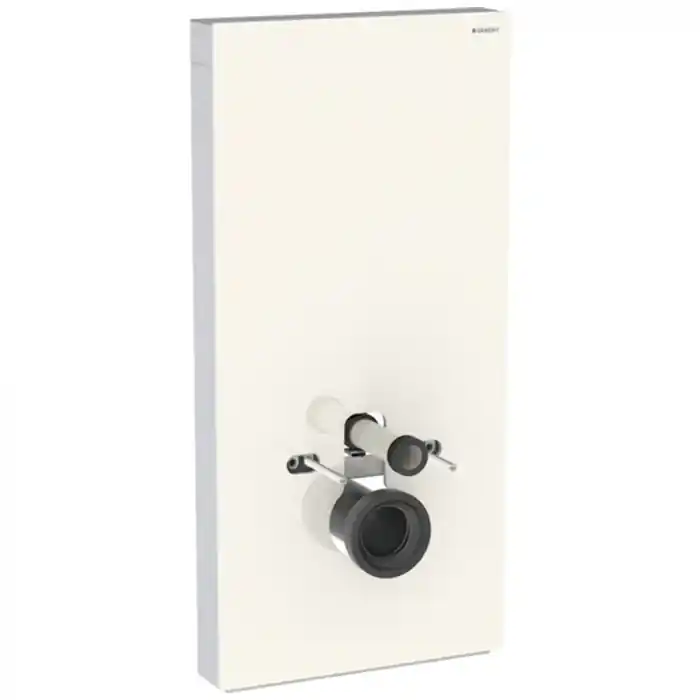 Top Vente Panneau sanitaire Geberit MONOLITH pour WC suspendu, 101 cm, habillage frontal en verre sable gris, latéral aluminium - Geberit