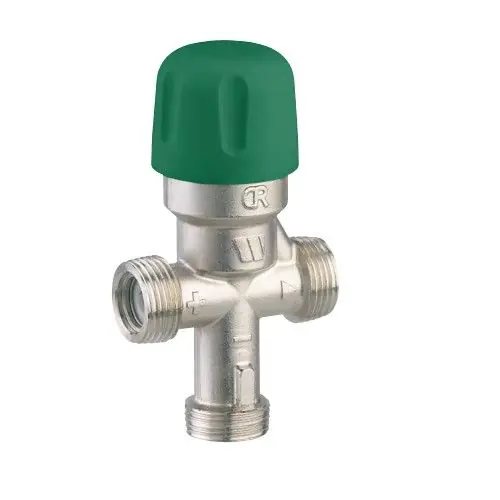 Vente Flash Mitigeur thermostatique régulateur limiteur mâle 3/4"(20/27) - Réglage de 25°C à 55°C - Compatible installation solaire - Watts