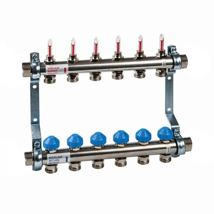 Achetez Aujourd'hui Collecteur INOX 1" (26/34) Plancher chauffant nu - 4 départs mâle 3/4" (20/27) EK - Watts