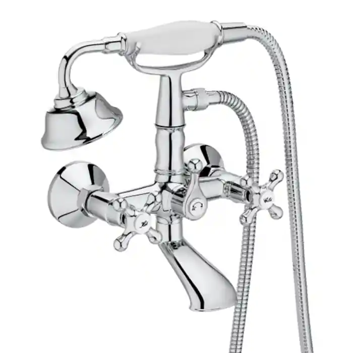 Robinet mélangeur bain-douche mural CARMEN avec inverseur manuel - Chrome - Roca - A5A014BC00 Petit Prix