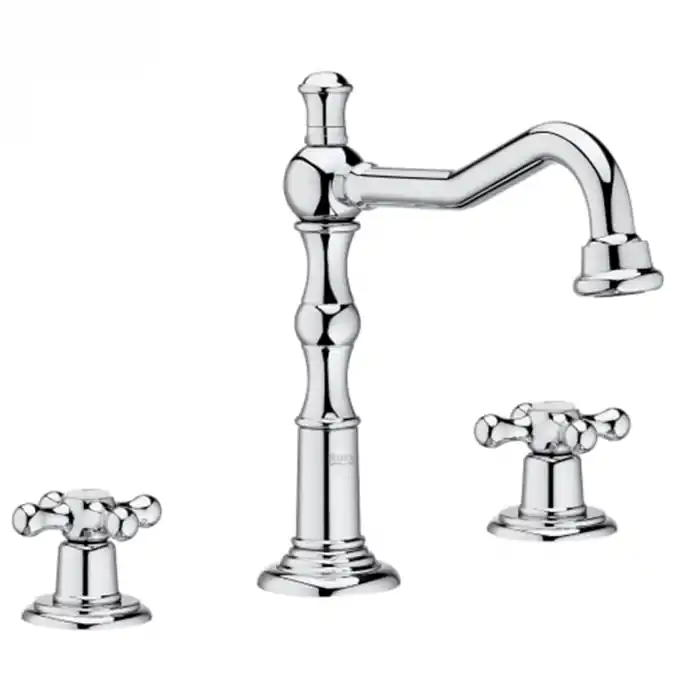 Robinet mélangeur lavabo CARMEN sur gorge à bec mobile 3 trous avec vidage clic-clac - Roca - A5A444BC00 Produit De Marque